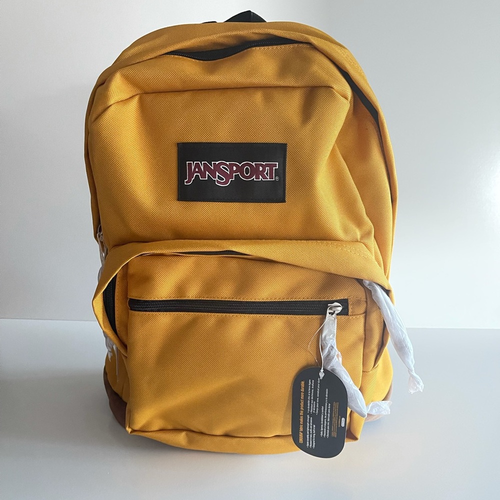 JanSport/Right backpack/Mustard/Suede bottom